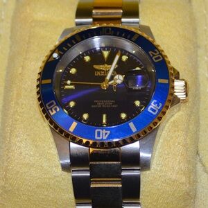 Invicta Blue and Gold Men's Watch